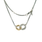 David Yurman 925 Sterling and 18kt Yellow Gold Belmont Curb Link Necklace 17"