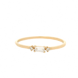 Solid 14kt Yellow Gold Fashion Ring with Baguette and Round Cut Cubic Zirconia CZ Size 10