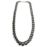 Vintage Navajo Native American 925 Sterling Silver Graduated Flower Disc Bead 28" Necklace