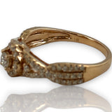 LeVian Signed Solid 14kt Rose Gold and Natural Diamonds Wedding Engagement Ring Size 7