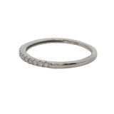 10kt White Gold and Diamond Thin Dainty 1.6mm Stackable Wedding Band Ring Size 7