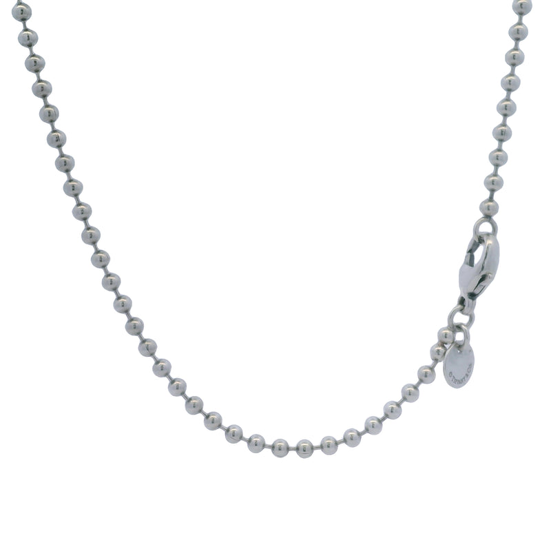 Tiffany & Co 925 Sterling Silver Beaded Ball 34" Chain Necklace