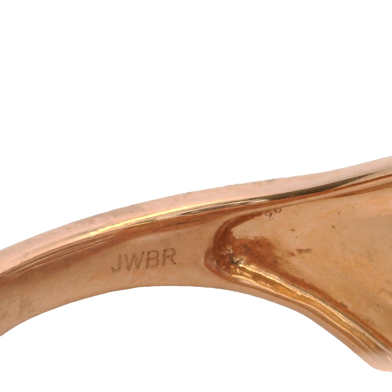 JWBR 10kt Rose Gold and Cognac and White Diamond 16mm Wide Twist Cocktail Ring Size 7