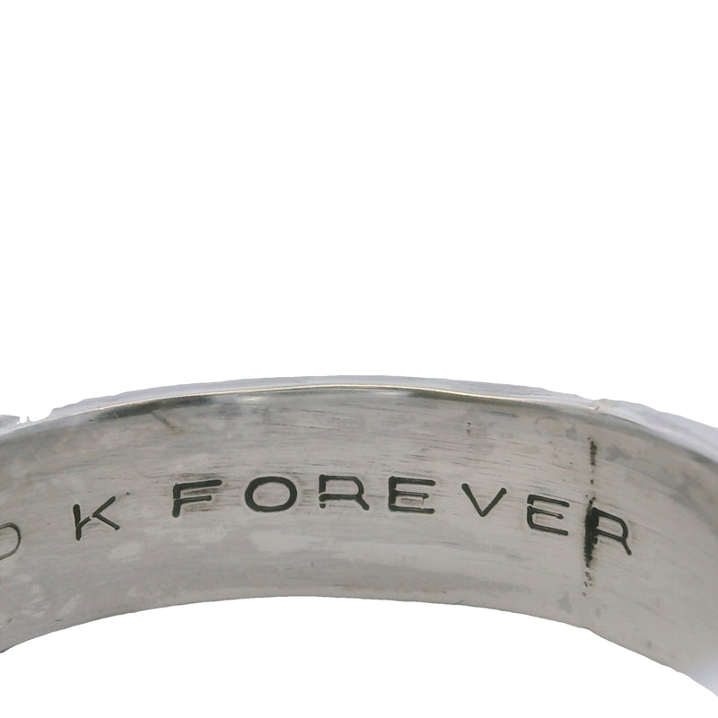 Anillo de banda de doble filo de 6,3 mm en plata de ley 925, fabricado en México.