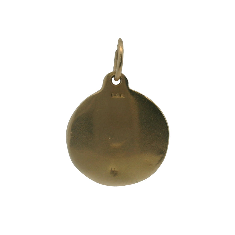 Helen Ficalora 14kt Yellow Gold Letter "M" Alphabet Disk Pendant Charm