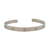 Cartier Solid 18kt White Gold LOVE Screw Cuff 7.5" Bracelet