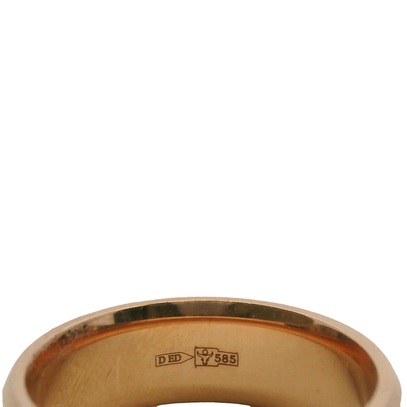 Solid 14kt Rose Gold Beveled Edge 6mm Stackable Wedding Band Ring Size 5.5