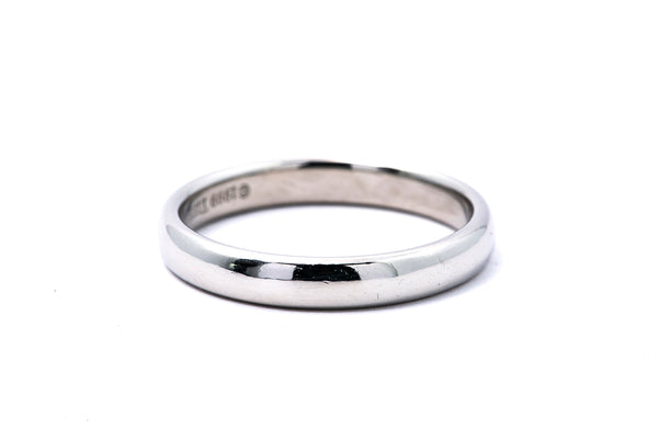 Tiffany & Co 1999 Classic Domed 3mm Wedding Band 950 Platinum Ring Size 5 3/4