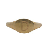 Mejuri Solid 14kt Yellow Gold Letter D Engraved Small Pinky Signet Ring Size 2