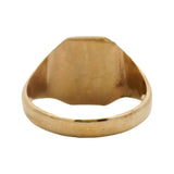 Antique Victorian 1897 9k Yellow Gold Small Geometric Blank Signet Ring Size 5.5