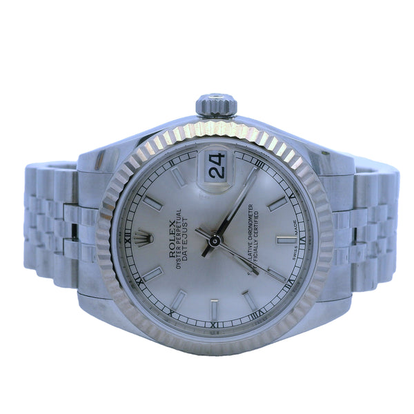 Rolex 178274 Midsize Datejust Silver 31mm Steel Watch