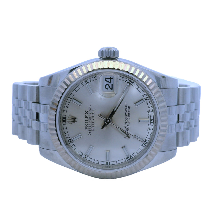 Rolex 178274 Midsize Datejust Silver 31mm Steel Watch