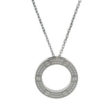 Cartier Solid 18kt White Gold Paved Diamond LOVE Pendant 16.5" Necklace