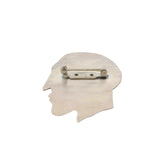 Vintage 1990 Gillie Holme 925 Sterling Silver Handmade Artist Normal Head Brooch