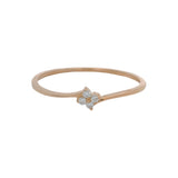 Bony Levy Retired Solid 18kt Rose Gold Flower Cluster 4 Diamond Ring Size 8