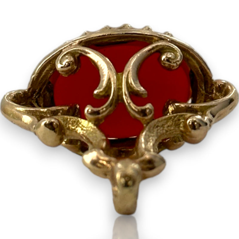 Antique Victorian c1861 Watch Fob Unengraved Blank Seal Pendant Charm Carnelian Made in London
