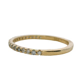 14kt Yellow Gold and CZ Cubic Zirconia Half-Eternity Stackable Band Ring Size 6.5