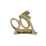 Solid 10kt Yellow Gold and 0.15ctw Diamond 100 One Hundred Charm Pendant