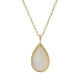 Ippolita 18k Yellow Gold Teardrop Pendant 18" Necklace Mother Of Pearl Quartz