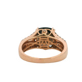 LeVian Solid 14kt Rose Gold Smoky Quartz and Diamond Cocktail Ring Size 8