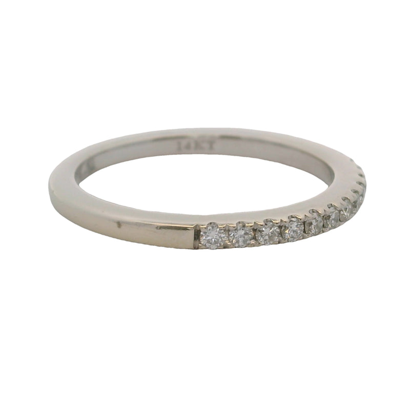 Vera Wang Love 14kt White Gold 1/4ctw Diamond 2mm Stackable Wedding Band Ring