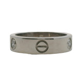 Cartier Solid 18kt White Gold Classic Model 5.5mm Love Ring with 3 Diamonds 0.22ct Size 60 9.25
