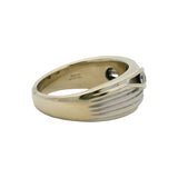 Solid 14kt White Gold Diagonal 0.55ctw Diamond Line Men's 9mm Ring Band Size 10