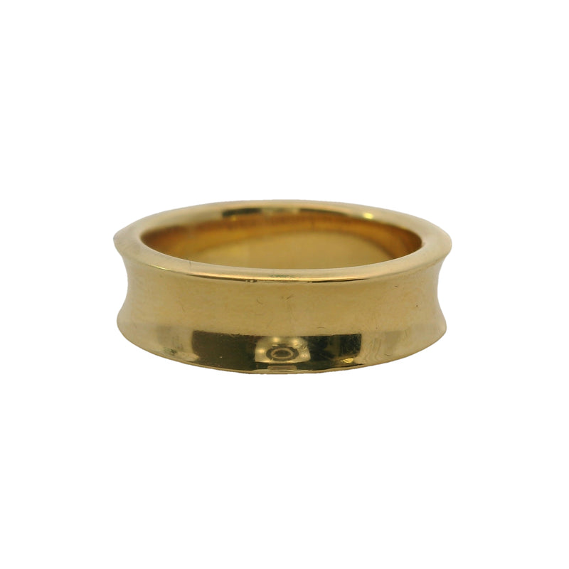 Vintage 1997 Tiffany & Co 18kt Yellow Gold Curved 1837 Collection 6mm Ring Size 7