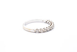 Shared Prong Tension Set 18k 750 White Gold Diamond Wedding Band Ring Size 6.5