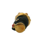 Antique Italian Solid 18kt Yellow Gold Ebony Wood and Coral Blackamoor Head Pendant
