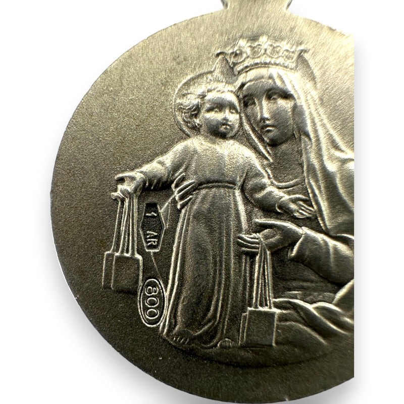 Vintage 1944-1968 Italian 800 Coin Silver Religious Sacred Heart Jesus Christ Christian Faith Charm Pendant