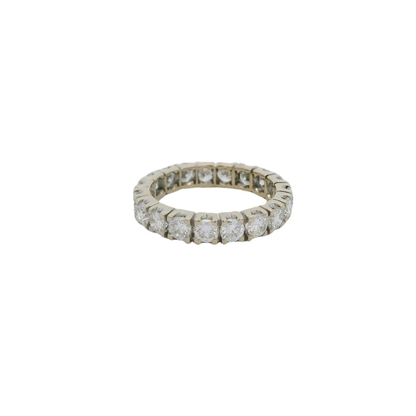 Vintage Solid 14kt White Gold 1.90ctw Round Brilliant Diamond Eternity Band Ring 5