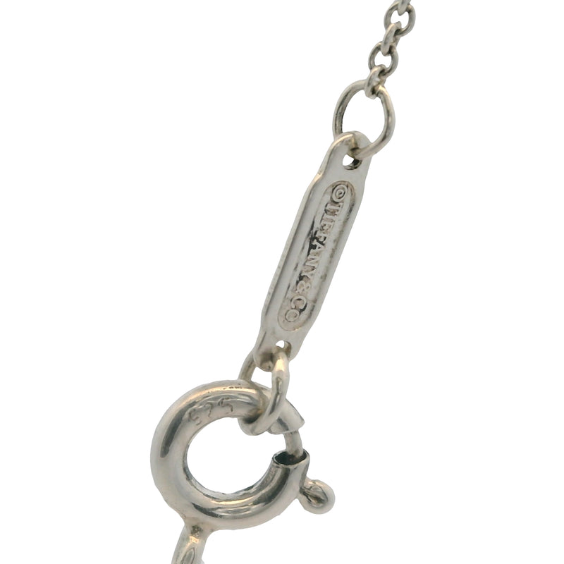 Retired Tiffany & Co 925 Sterling Return To Tiffany Swing Mini Double Heart Lariat Pendant Necklace 16"