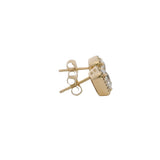 Pandora Square Sparkle Halo Stud Earrings In 14kt Yellow Gold and CZ Cubic Zirconia