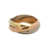 Cartier Solid 18kt Tri-Tone Gold Classic Model Trinity Rolling Ring Size 57 8