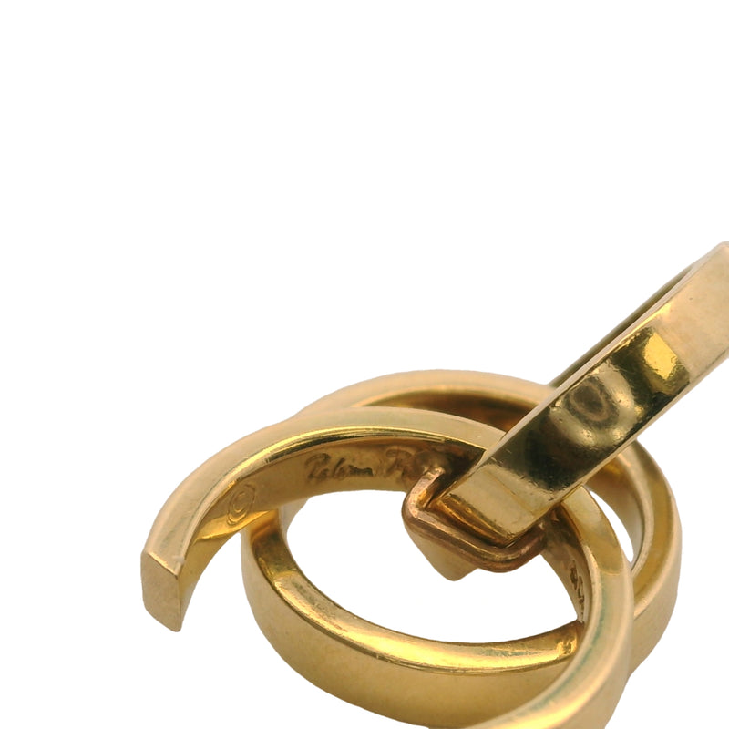 Vintage Tiffany & Co Paloma Picasso Solid 18kt Yellow Gold Triple Hoop Drop/Dangle Earrings