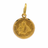 Italian 18kt Solid Yellow Gold Religious Saint Anthony Protection Christian 14.4mm Charm Pendant