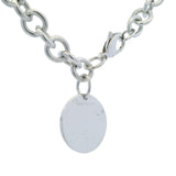 Retired Tiffany & Co 925 Sterling Silver Blank Circle Tag 7.5" Charm Bracelet