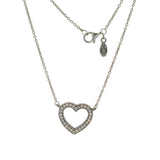 Pandora 925 Sterling Silver and CZ Loving Hearts Open Heart Pendant Necklace 18"