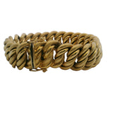 Vintage 1944-1968 18kt Yellow Gold Italian Textured Chain 17.5mm Wide 46.4g Bracelet