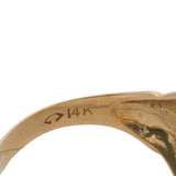 Vintage Larter & Sons 1949 Mid-Century Solid 14kt Yellow Gold 13mm Wide Blank Signet Ring Size 7