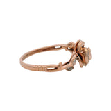 Enchanted Disney Solid 10k Rose Gold Belle Diamond Rose Ring Size 7.5