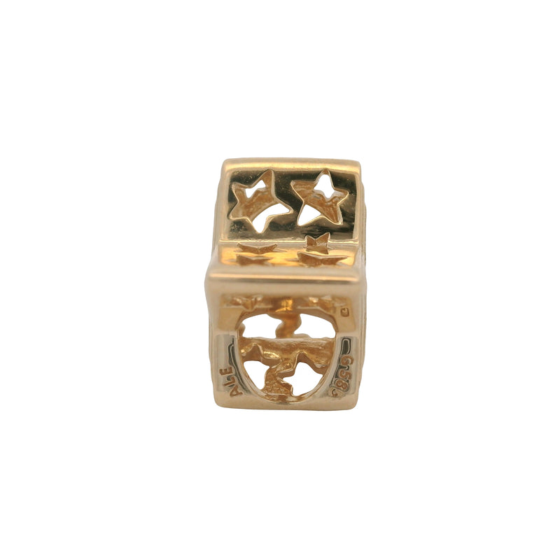 Retired Pandora Solid 14kt Yellow Gold Radiant Star Spacer Charm