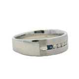 Vera Wang Love Solid 14kt White Gold Diamond and Sapphire Men's Band Size 10