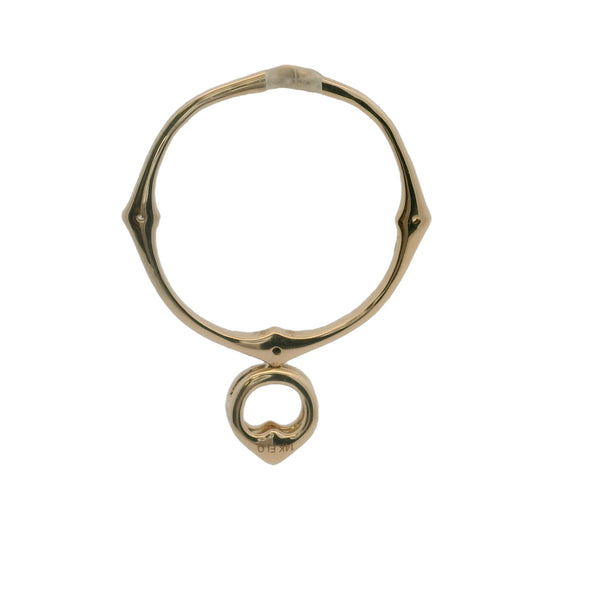 14kt Yellow Gold and Diamond 25mm Circle Compass Pendant