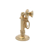 Vintage Solid 14k Yellow Gold Moving Antique Telephone Large Charm