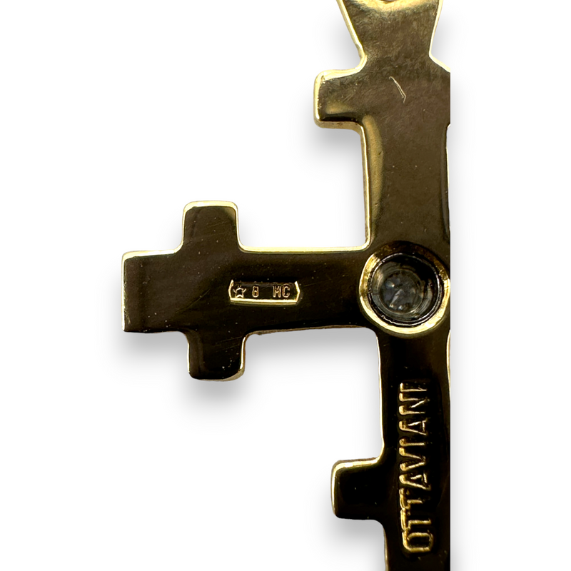 Ottaviani Vintage 18KT 750 Yellow Gold Square Orthodox Cross Pendant Charm
