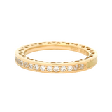 Pandora 14kt Yellow Gold CZ Cubic Zirconia and Enamel Stacking Ring