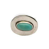 Wayne Aguilar 925 Sterling Silver and Cabochon Turquoise Oval Kewa Native American Pendant