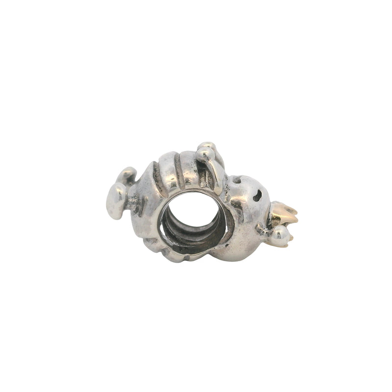 Pandora Retired 925 Sterling Silver and 14kt Crown Queen Bee Slider Charm